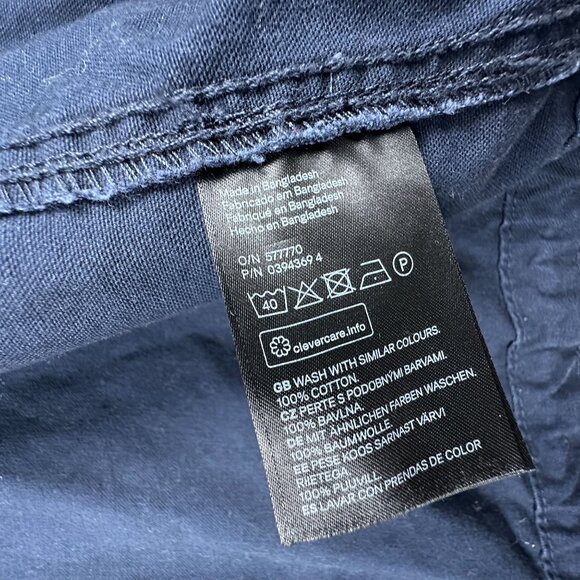 Divided By H&M Parka Jacket Mens Size Medium Hooded Full Zip Up Navy - Picture 7 of 15